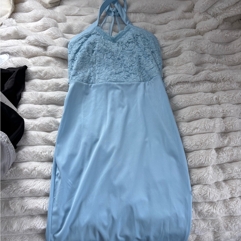 Grace Karin Sky Blue Midi Dress